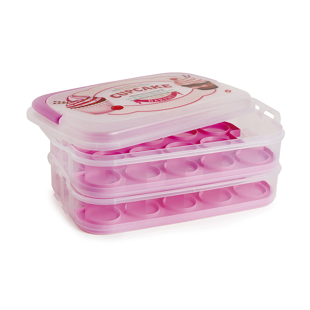 porta cupcakes de 2 niveles rosa ”vintage” snips