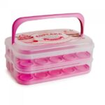 porta cupcakes de 2 niveles rosa ”vintage” snips