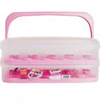 porta cupcakes de 2 niveles rosa ”vintage” snips