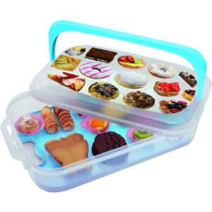 porta cupcakes tartas pastelillos pay azul 45x29.5x44 cm snips