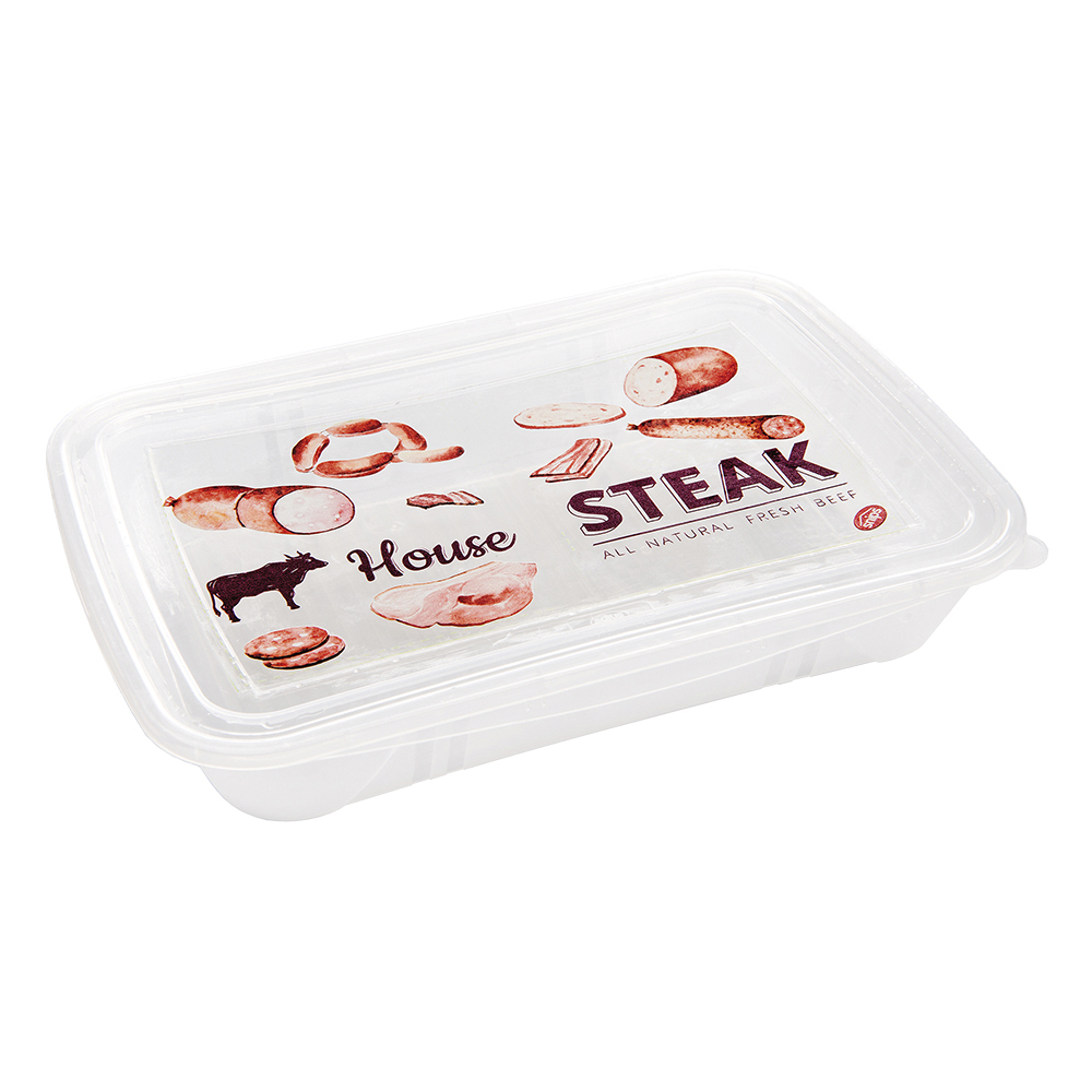 juego de 2 contenedores rectangulares para carnes frias 1.5 l 27x20x5 cm vintage snips