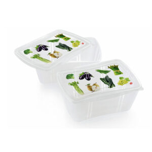juego de 2 contenedores para vegetales decor vegetales 2 l 23x16x10 cm snips