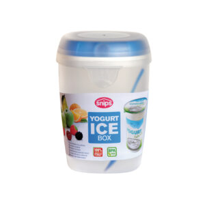contenedor para yogurt con enfriador y cuchara azul 0.5 l 10x9.5x13 cm snips