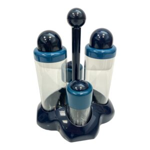 Juego de aceitera, vinagrera, salero y pimentero con stand (menage)