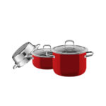 Juego de cacerolas 3 pzas ”fusiontec compact” rojo