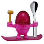 portahuevo fucsia con cuchara mc egg wmf