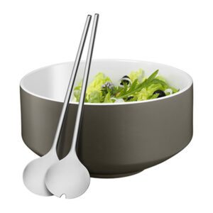 Juego para ensalada gris 3 pzs ensaladera y cubiertos para servir moto wmf