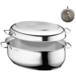 Rosticera oval con tapa y termometro para carne promo 2013, WMF