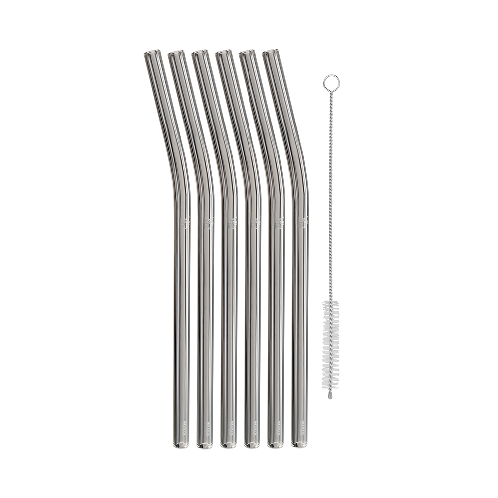 Set 6 popotes vidrio + 1 cepillo 230 mm wmf