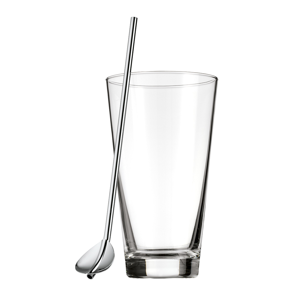 Juego de vaso y cuchara para bebidas frias ”clever&more” 15 cm wmf