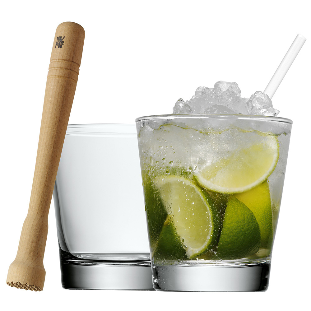 Juego para caipirinha 2 vasos mazomortero y 30 popotes cleversmart wmf