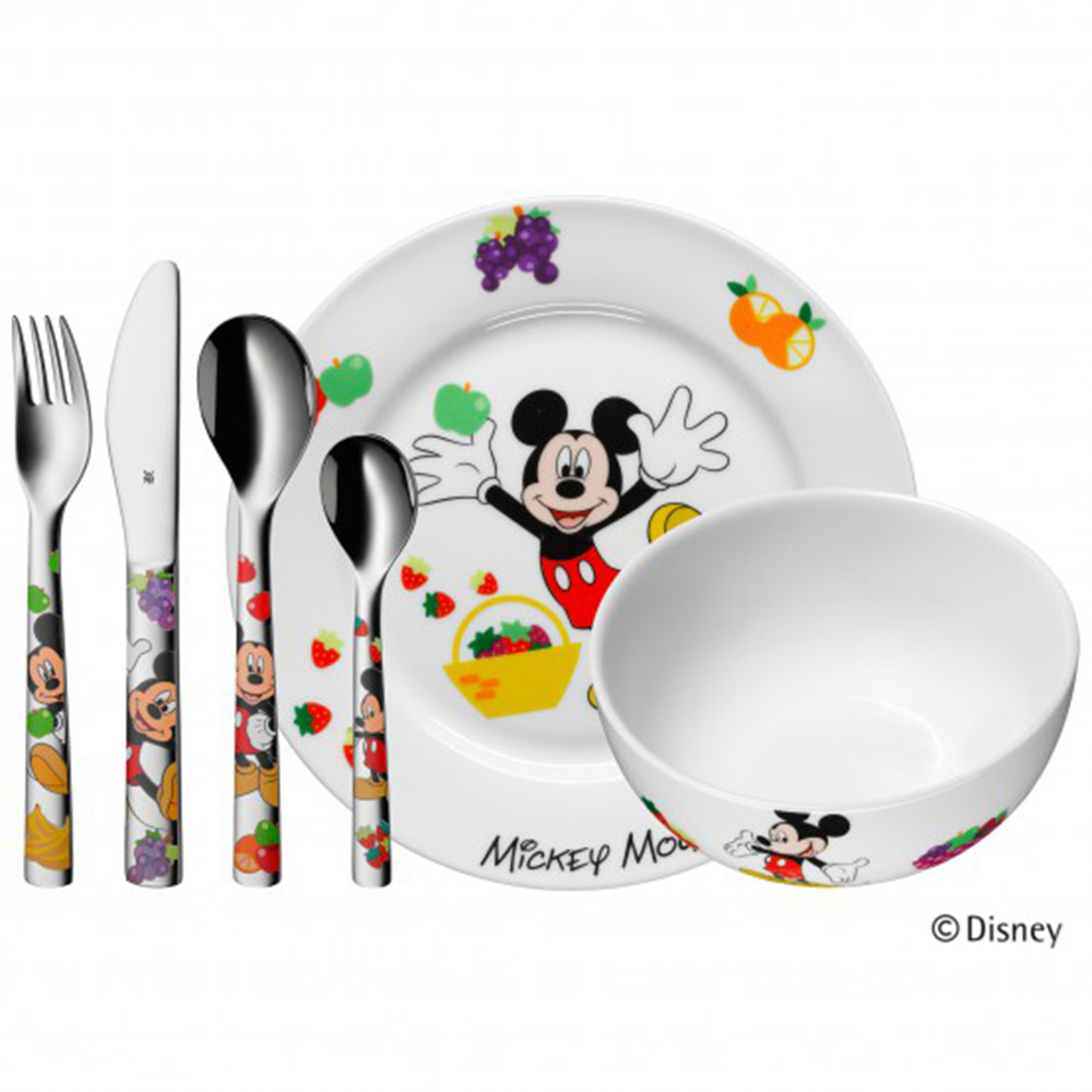 Juego de servicio para comida 6 Pzs Mickey mouse wmf