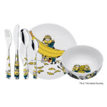 Juego de servicio infantil ”minions”, cubiertos con plato y tazón de porcelana wmf