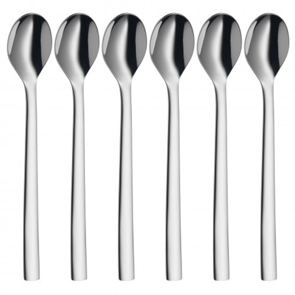 juego de 6 cucharas para latte macchiato 19 cm ”nuova”, cromargan, wmf