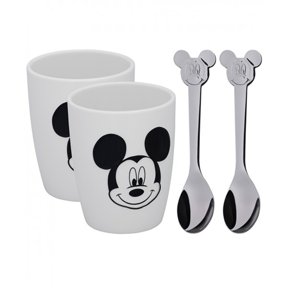 Juego tazas y cucharas medium 4 pzs mickey mouse wmf