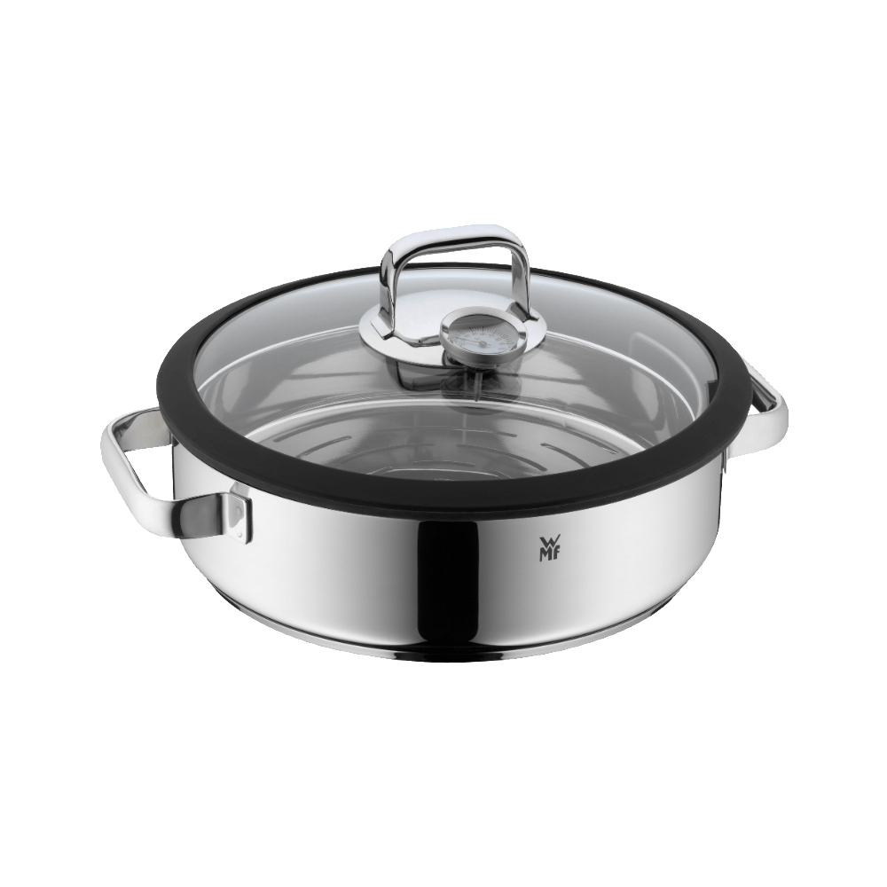 Sartén cacerola de 28 cm, con inserto, tapa de cristal y termómetro integrado ”vitalis” wmf