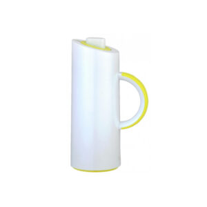 jarra térmica 1.0 l cuerpo blanco asa y tapon amarillo ampolla de cristal