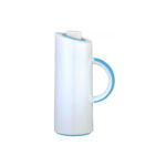 jarra térmica 1.0 l cuerpo blanco asa y tapon azul ampolla de cristal