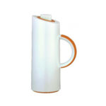 jarra térmica 1.0 l cuerpo blanco asa y tapon naranja ampolla de cristal