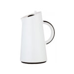 Jarra térmica 1.0 l cuerpo blanco asa y tapon negro ampolla de cristal