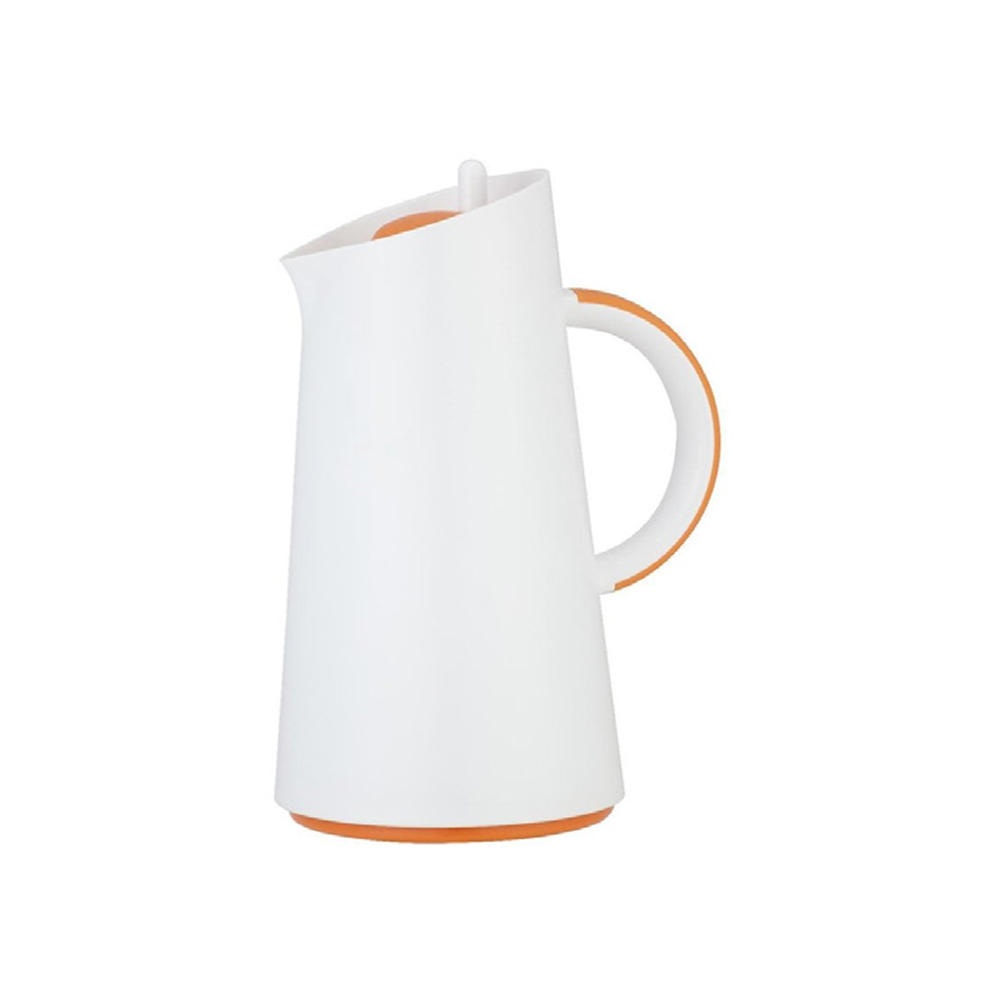 jarra térmica 1.0 l cuerpo blanco asa y tapon naranja ampolla de cristal xtra
