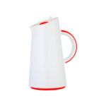 jarra térmica 1.0 l cuerpo blanco asa y tapon rojo ampolla de cristal