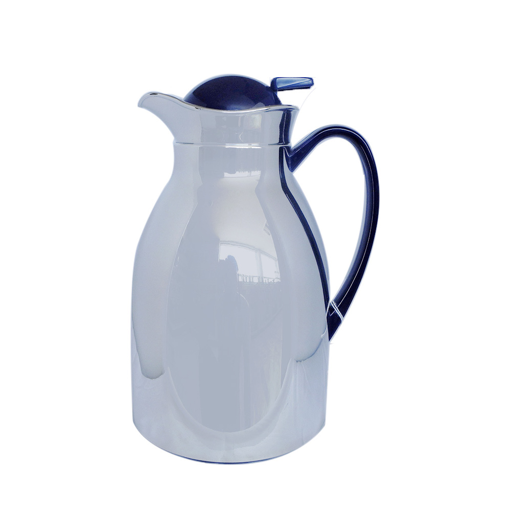 jarra térmica 1.0 l cromada acabado brillante interior de ampolla de cristal/ (one-hand operation) color azul