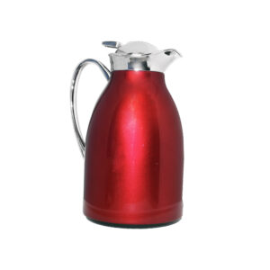 jarra térmica de 1 litro con ampolla de cristal color rojo