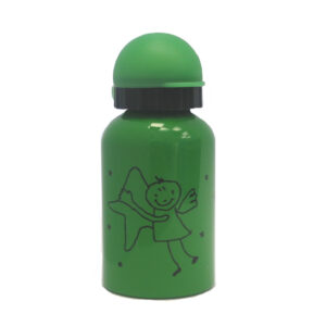botella de aluminio 0.3 l verde con tapa de plastico ”angel