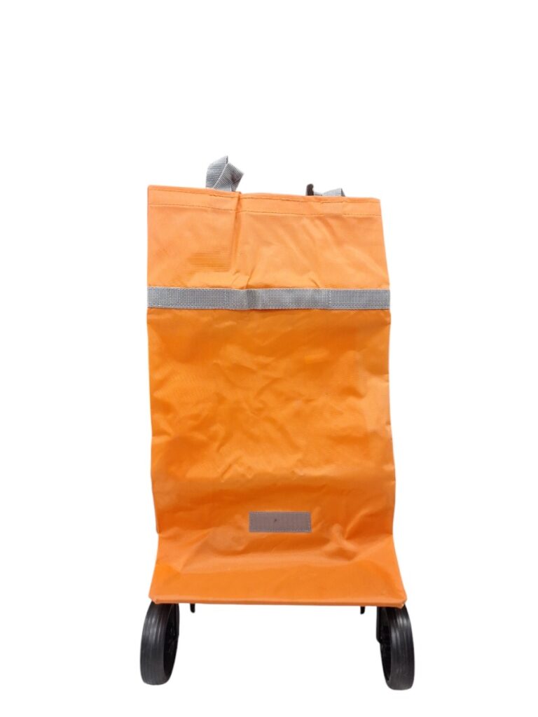 Bolsa – carrito plegable – frente bicolor naranja