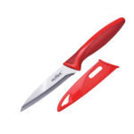 Cuchillo multiusos con sierra rojo de 10 cm