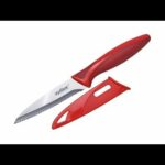 Cuchillo multiusos con sierra rojo de 10 cm