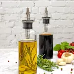 Menage para aceite y vinagre 300 ml h 21 cm Aromapour de vidrio y acero inoxidable