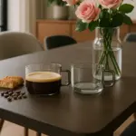 Juego de tazas 300 ml de 2 piezas h 6,5 cm de vidrio gris