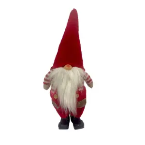 Figura de gnomo de 20 x14 x50 cm con rayas en rojo