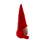 Figura de gnomo de 60 cm con gorro tejido en rojo