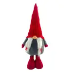 Figura de gnomo de 125 cm con piernas telescopicas en rojo