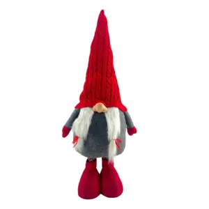 Figura de gnomo de 125 cm con piernas telescopicas en rojo