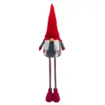 Figura de gnomo femenino de 125 cm con piernas telescopicas en rojo