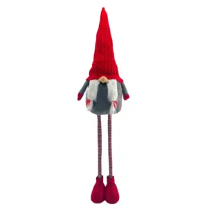 Figura de gnomo femenino de 125 cm con piernas telescopicas en rojo