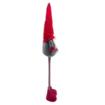 Figura de gnomo femenino de 125 cm con piernas telescopicas en rojo