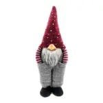 Figura de gnomo de pie de 58 cm con sombrero en rojo y gris