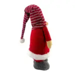 Figura de gnomo de 75 cm con bolsa, gorro y rayas en rojo y gris