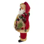 Figura de santa claus de 28 cm con corona y regalos en rojo