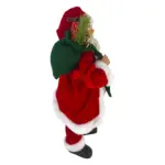Figura de santa claus de 46 cm con regalo y bolsa en rojo y verde