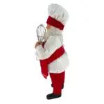 Figura de santa chef de 28 cm con batidor y casa de jengibre