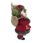 Figura de santa claus de 28 cm con bolsa de regalos en rojo