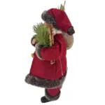 Figura de santa claus de 28 cm con bolsa de regalos en rojo