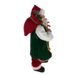 Figura de santa claus de 46 cm con regalo y bolsa en rojo y blanco