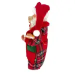Figura de santa claus de 28 cm con pan y oso en rojo
